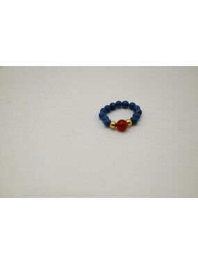 NWOT Josslyn Earthy Natural Stone Beaded Ring Lapis Blue Gemstone Boho Jewelry